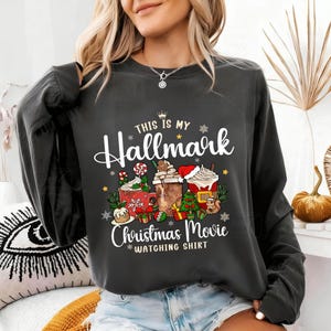 Hallmark Christmas Movie Junkie Sweatshirt, Cozy Winter Gift, Xmas Sweatshirt, Hot Cocoa Xmas Shirt, Funny Hallmark Sweater, Holiday Movie