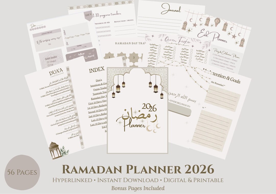 Ramadan Planner 2026 | Digital Journal, Qur'an Tracker (digital ...