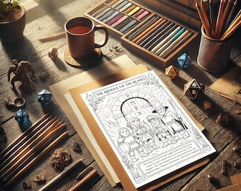 Fantasy RPG Coloring Book – Printable Digital Download for Tabletop Gamers & Adults