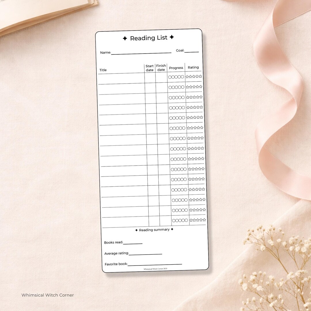 Reading Tracker Printable | Book Log, Journal Page (digital Download ...