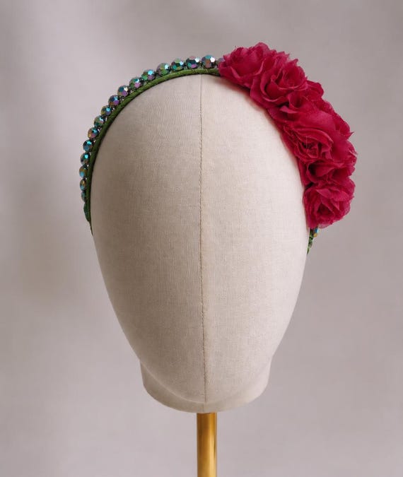 irndl Headband with Pearls / Roses – Romantic Oktoberfest/Wiesn Hair Accessory
