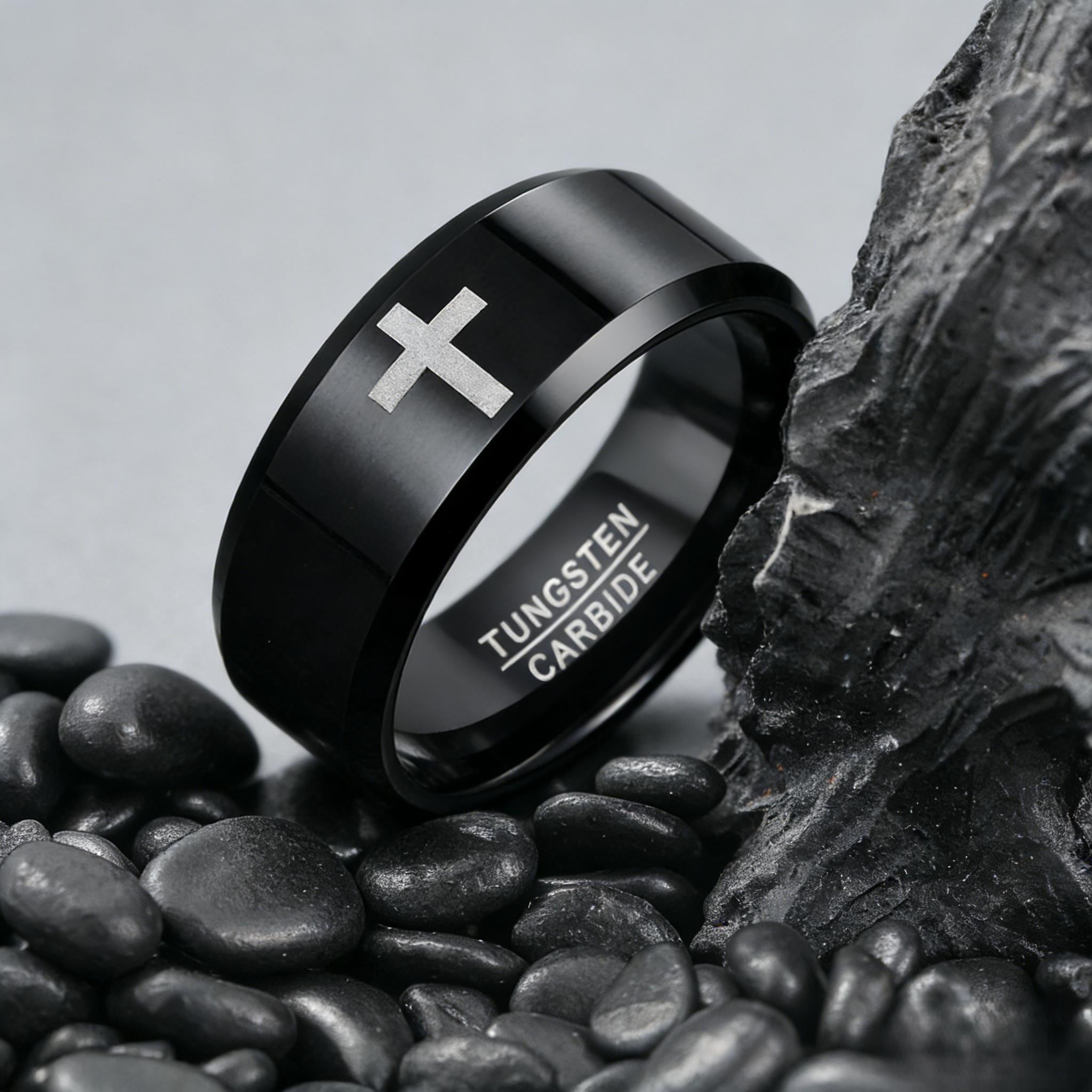 Cross Wedding Band - Etsy