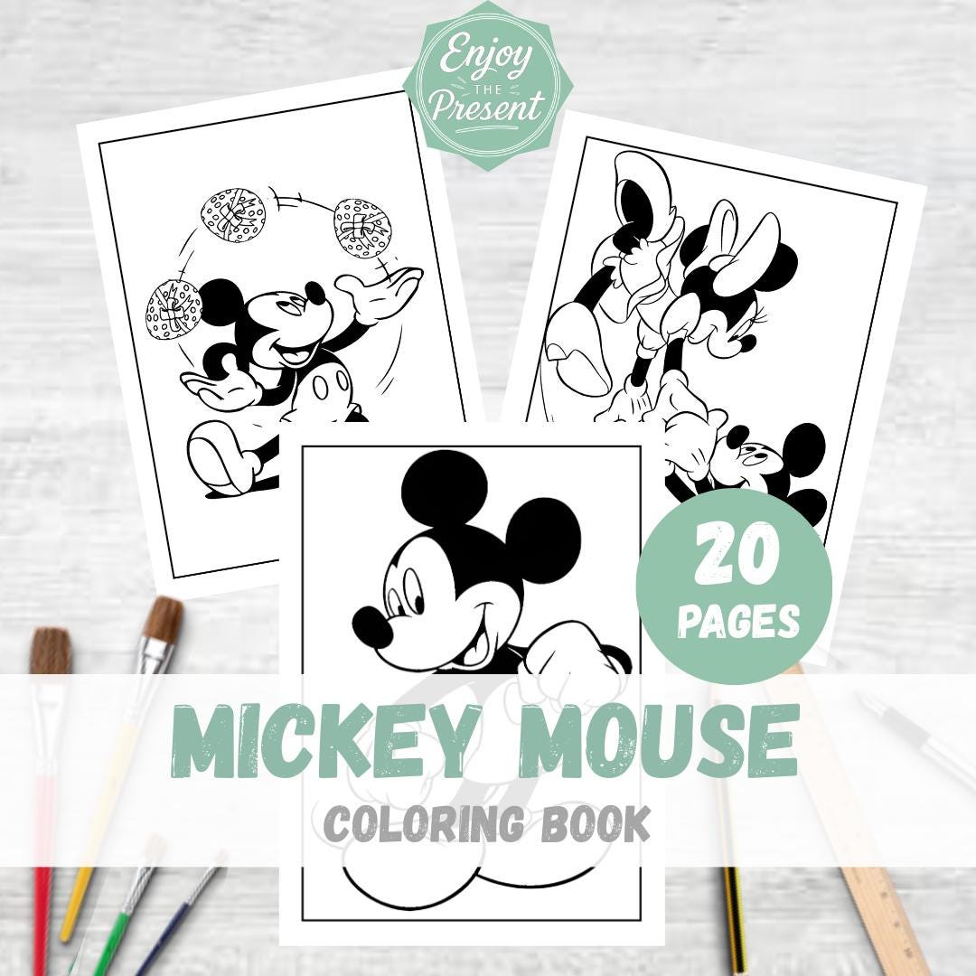 20 Pages Mickey Mouse Coloring Book | Disney Characters Printable PDF ...