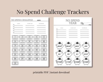 No Spend Challenge Tracker Bundle | Budget Zurücksetzen Printable (PDF)