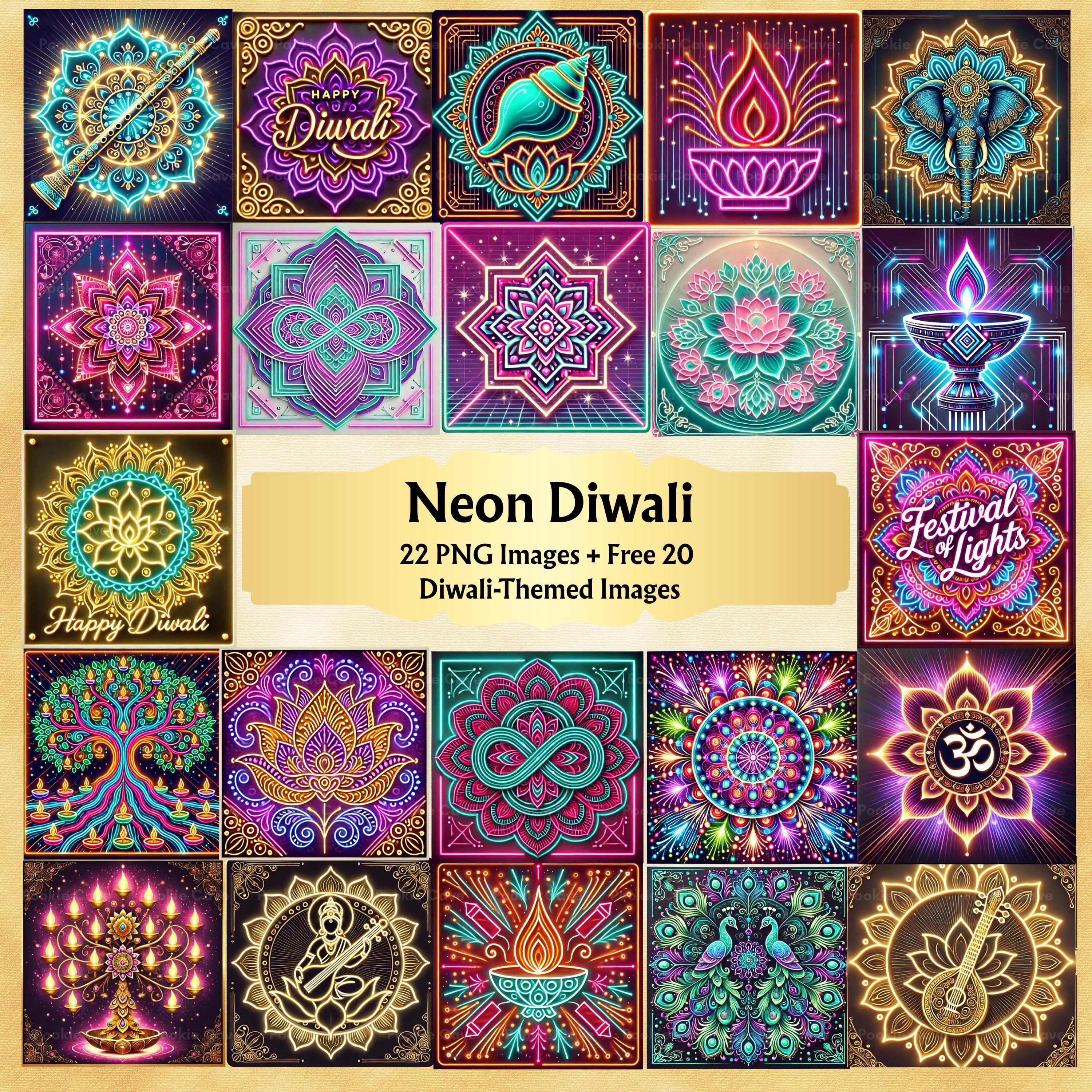 336 Adesivi Diwali Per Bambini – Fogli Con Motivi Rangoli, Diya, Elefanti – PVC Impermeabile Per Decorazioni Festa - 3