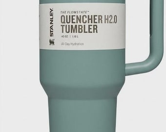 Stanley The Quencher H2.0 FlowState Tumbler 40oz Eucalyptus Slate Green Mug