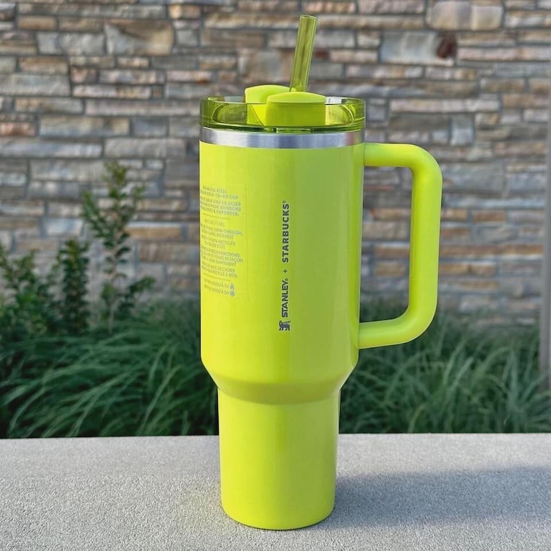 Stanley X Starbucks Limited Edition Lime Green Shimmer 40oz Tumbler image 1