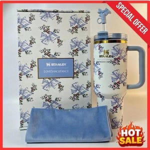 Stanley 40 Oz. Quencher H2.0 FlowState Tumbler BLOOM Clean Slate Color New Texture image 2