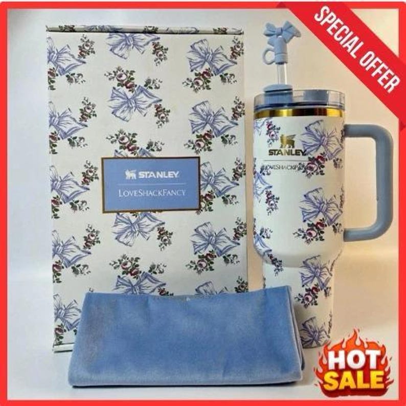 Stanley 40 Oz. Quencher H2.0 FlowState Tumbler BLOOM Clean Slate Color New Texture image 2