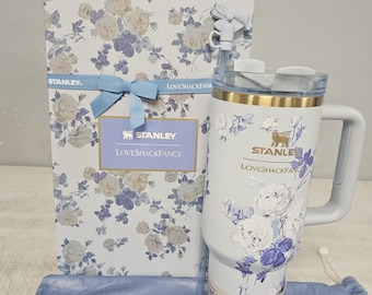 Stanley 40 Oz. Quencher H2.0 Flow State Tumbler BLOOM Clean Slate Rosa Beaux Blue