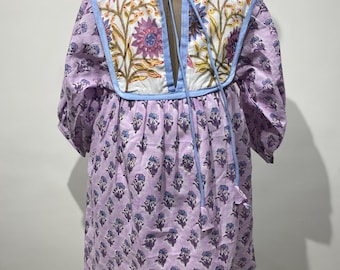 Hand block Floral Print kids Cotton Dress | Jaipur Printed | Indian Handcrafted