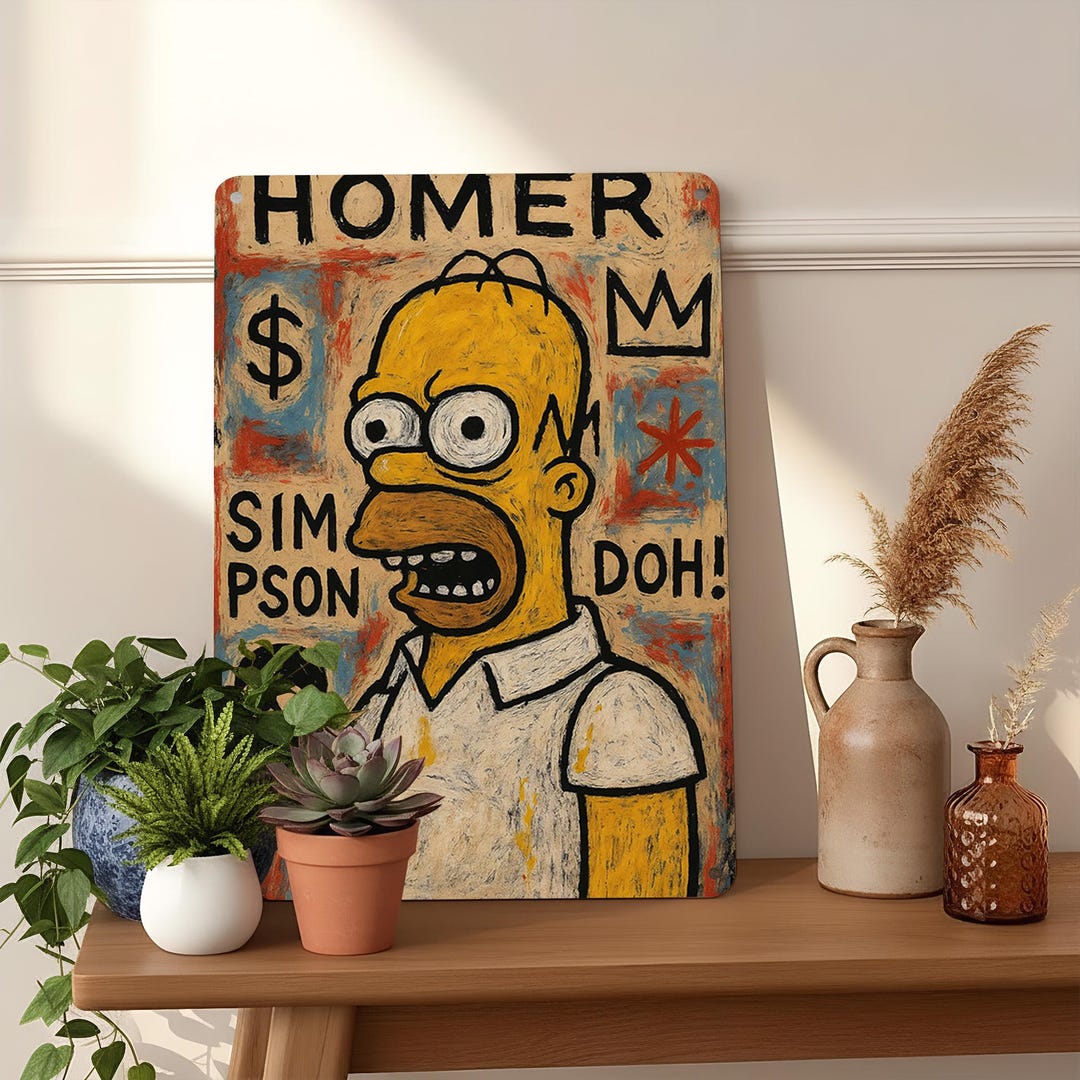 Cartoon Icon Sign Decor,decorative Sign,homer Simpson Metal Sign, Pop ...