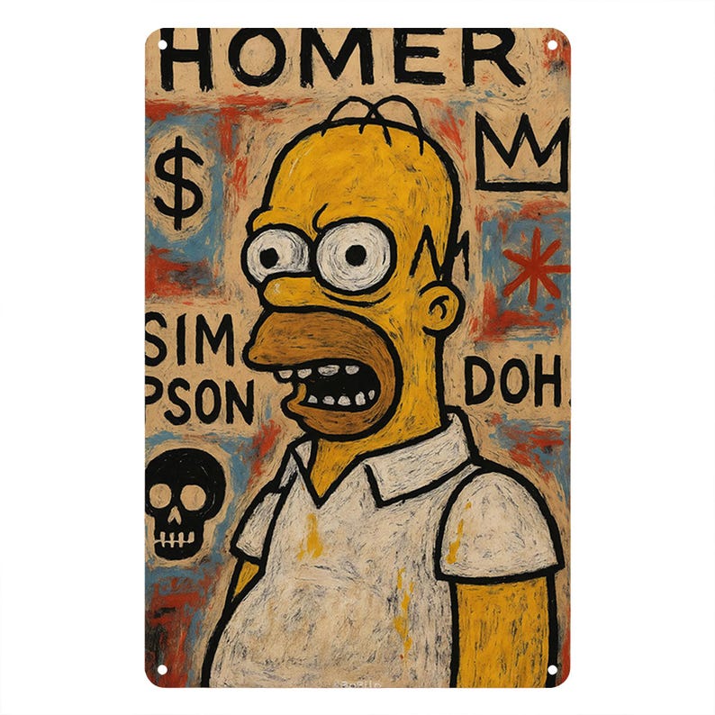 Cartoon Icon Sign Decor,decorative Sign,homer Simpson Metal Sign, Pop ...