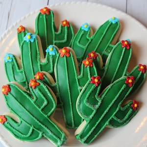 Cactus cookies, Succulent cookies, Fiesta cookies, cactus bridal shower, succulent bridal shower, succulent gift, succulent baby shower