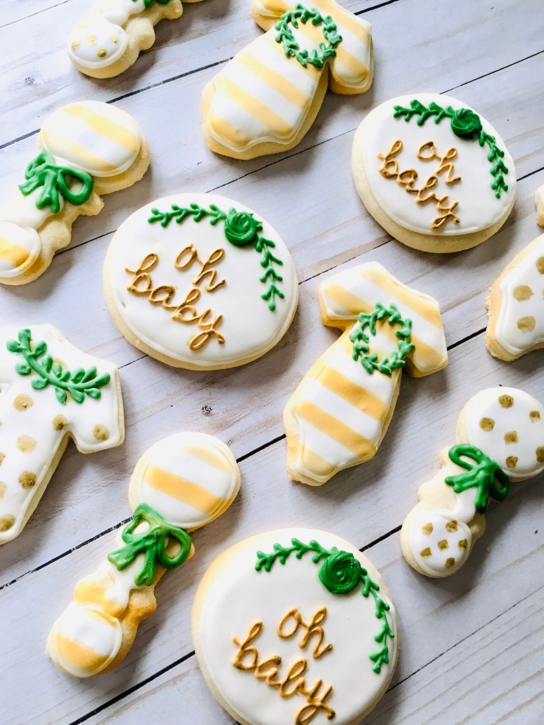 Greenery Baby Shower Sugar Cookies gender neutral baby Etsy Italia