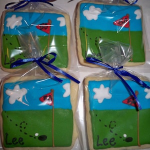 Golf Sugar Cookies, Father&#39;s Day gift, Father&#39;s Day cookies, golf gift, golf birthday, mens birthday gift, decorated cookies