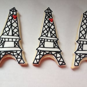 Eiffel Tower Sugar Cookies, paris cookies, paris themed party, paris party favors, Parisian bridal shower, parisian baby shower, paris gift