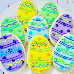 12 Assorted Easter Egg Cookies / Personalized Easter Cookies