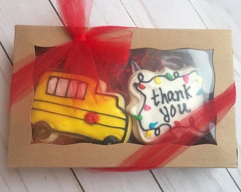 Christmas Bus Driver Cookie Gift Box /Christmas cookies / Christmas gift / Bus Thank You Gift