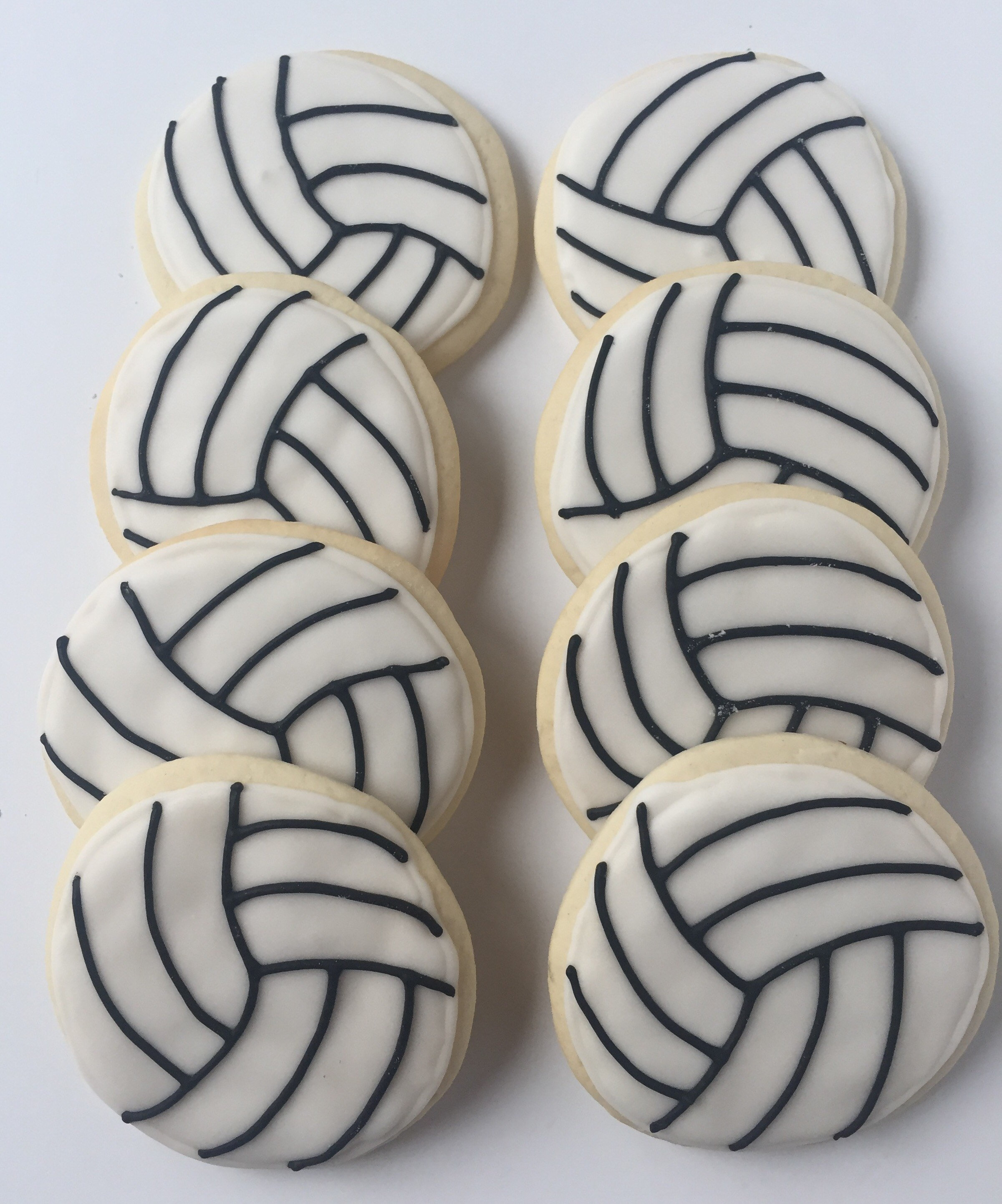 Volleyball Sugar Cookies 12 Decorated Cookies Volleyball Etsy