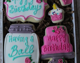 Birthday Cookie Gift box, Birthday Sugar Cookies, Birthday Gift, Birthday Gifts for Her,  Birthday Gifts for best Friend