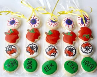 Mini Fall/ Halloween Cookie bags, Halloween Party Favors, Halloween Party, decorated cookies, Halloween gift for teacher, Halloween gift