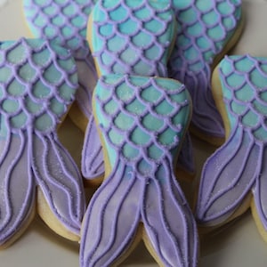 Mermaid Cookies - mermaid party -  mermaid birthday - under the sea baby shower - mermaid favors - sugar cookies - mermail tail - cookies