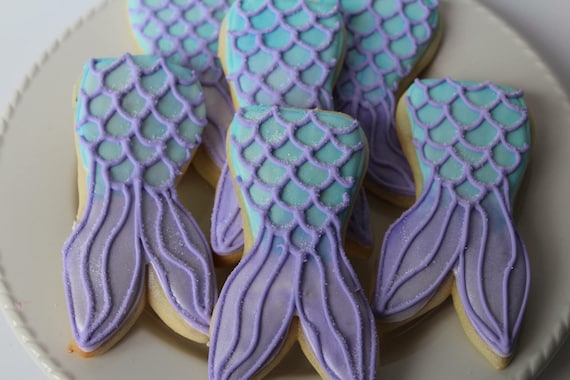 Mermaid Cookies Mermaid Party Mermaid Birthday Under Etsy