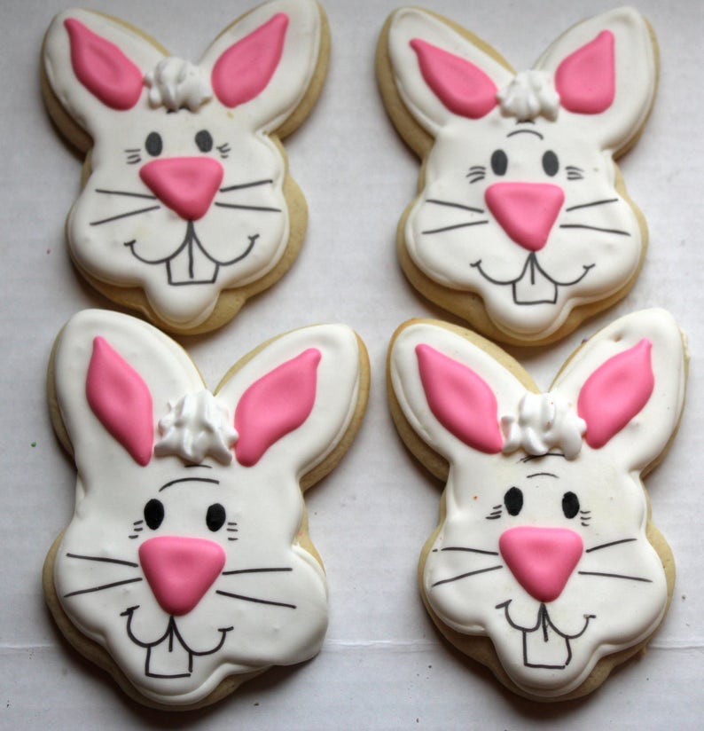 Easter Bunny Cookies, Easter Desserts, Easter Party Favors, Easter, Easter Baskets, Easter Gifts, Kids Easter Baskets, Bunny Cookies, Cookie image 1