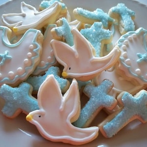 Baptism cookies - Christening - First Communion - MINI Cookies - baptism favors - baby dedication - christening favors - decorated cookies