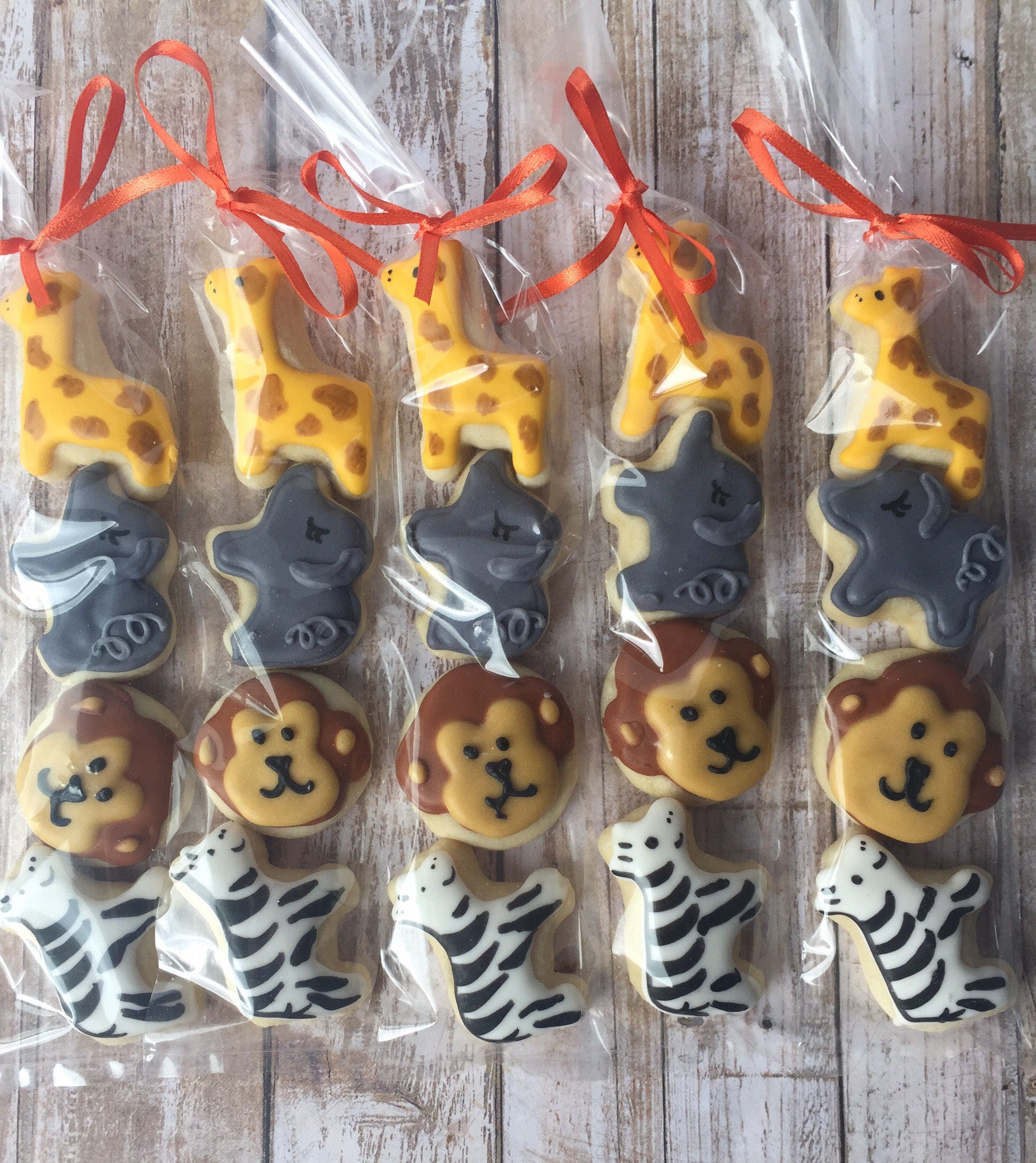 Mini Zoo Animal Birthday Sugar Cookies (1 bag) - Safari Birthday Party - Safari Baby Shower Favor - Zoo Baby Shower - Decorated Sugar Cookie