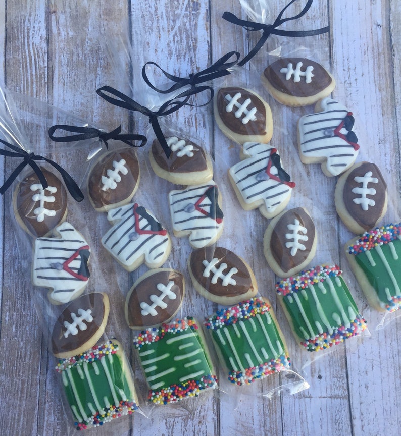 Mini Football Sugar Cookies football birthday sports birthday football favors fantasy football sports favors football party image 1