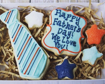 Father's Day Cookie Gift box, fathers day gift, gifts for dad, decorated cookie, Father's Day cookies, Cookie Gift Box, Sugar Cookie Gift