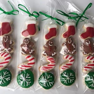 Christmas Sugar Cookie Gift 1 BAG / party favor / Christmas cookies / Christmas Party / mini cookies / Christmas gift / stocking stuffer/ image 1