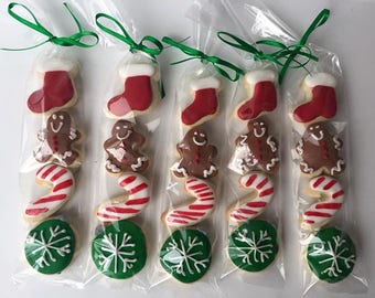 Christmas Sugar Cookie Gift (1 BAG) / party favor / Christmas cookies / Christmas Party / mini cookies / Christmas gift / stocking stuffer/