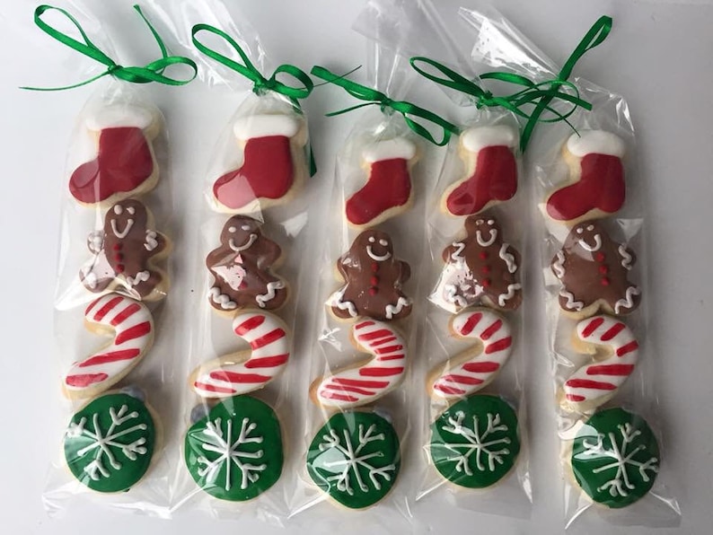 Christmas Sugar Cookie Gift 1 BAG / party favor / Christmas cookies / Christmas Party / mini cookies / Christmas gift / stocking stuffer/ image 1