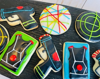 12 Laser Tag Cookies- Decorated Sugar Cookies