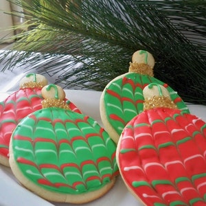 Ornament Sugar Cookies - Christmas cookies - Christmas cookie exchange - Christmas party - Christmas gift - christmas favors - holiday party