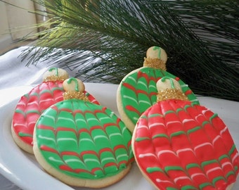 Ornament Sugar Cookies - Christmas cookies - Christmas cookie exchange - Christmas party - Christmas gift - christmas favors - holiday party