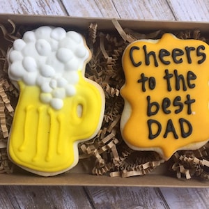 Beer Father's Day Cookie Gift box, fathers day gift, gifts for dad, decorated cookie, Father's Day cookies, Cookie Gift Box, Beer Dad