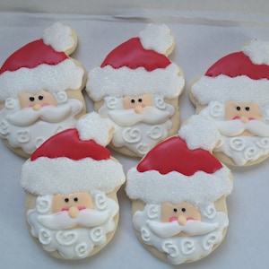 Santa Christmas Cookies, holiday cookies, santa cookie, Santa, cookie exchange, Christmas Favors, Decorated Cookies, Cookies, Christmas Gift