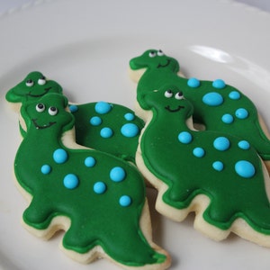 Dinosaur Cookies, sugar cookies, dinosaur party, decorated cookies, dinosaur birthday, dinosaur favors image 5