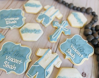 Boy’s Baptism, Christening, First Communion Cookies