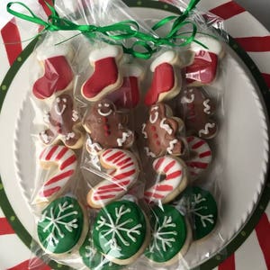 Christmas Sugar Cookie Gift 1 BAG / party favor / Christmas cookies / Christmas Party / mini cookies / Christmas gift / stocking stuffer/ image 2