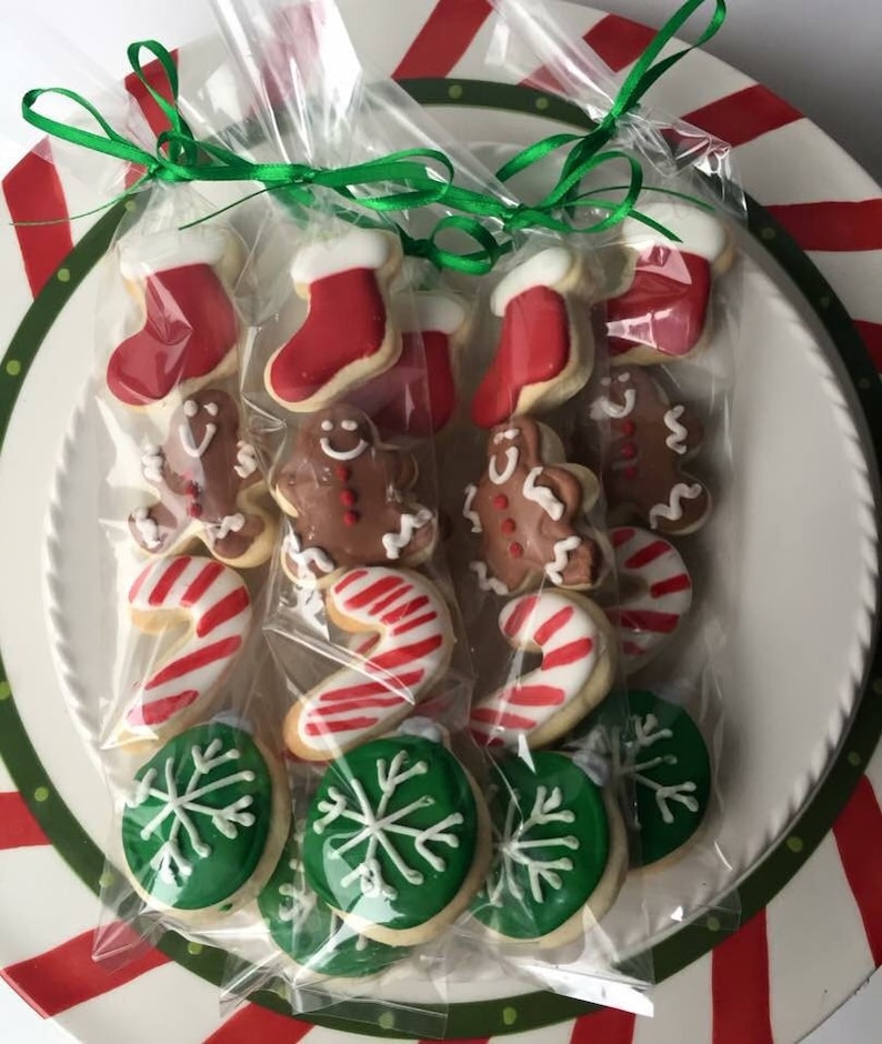 Christmas Sugar Cookie Gift 1 BAG / party favor / Christmas cookies / Christmas Party / mini cookies / Christmas gift / stocking stuffer/ image 2