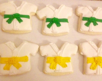 Karate Sugar Cookies - karate cookies- karate gifts - karate birthday - karate favors - decorated cookies - karate birthday party - karate