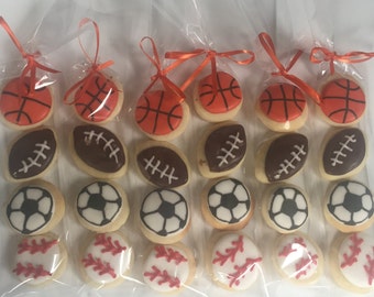 Mini Sports Cookie Favor Bags (FREE SHIPPING), sports party, sports gift, sports cookies, soccer cookies, football cookies, baseball cookies