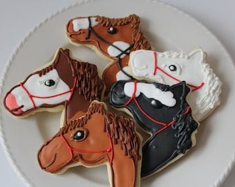 Horse Sugar Cookies, horse party, horse lover, horse party favors, cowboy party, cowboy party favors, horse cookies, decorated cookies