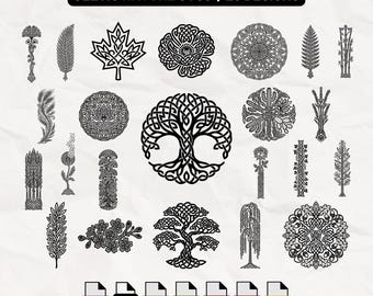Celtic Knot SVG Bundle, Celtic Nature Svg Clipart Vector, Celtic SVG PNG Cut Files for Cricut, Tree of life Silhouette Design, Dxf, Eps, Jpg