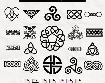 Celtic Knot SVG Bundle, Celtic PNG Bundle, Clipart Vector, Celtic SVG Cut Files for Cricut, Knots Silhouette Design, Dxf, Eps, Pdf, Jpg, Psd